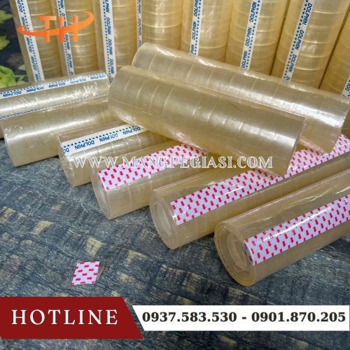 Băng dính trong cuộn nhỏ dùng dán giấy kiện hàng nhỏ Băng dính trong cuộn nhỏ dùng dán giấy kiện hàng nhỏ