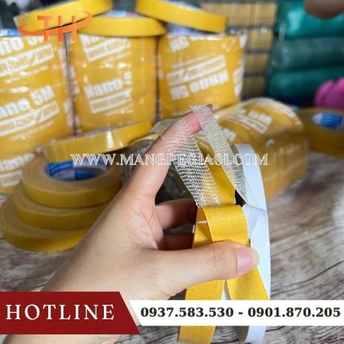 Băng keo 2 mặt lưới sợi thuỷ tinh siêu dính bền dai Băng keo 2 mặt lưới sợi thuỷ tinh siêu dính bền dai