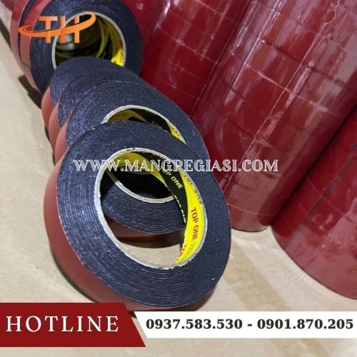 Băng keo 2 mặt mút xốp đen vỏ đỏ Băng keo 2 mặt mút xốp đen vỏ đỏ