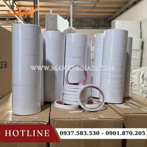 Băng keo 2 mặt trắng dán giấy tờ Băng keo 2 mặt trắng dán giấy tờ