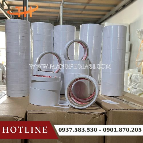 Băng keo 2 mặt trắng dầu 1F2, 2F4, 4F8 Băng keo 2 mặt trắng dầu 1F2, 2F4, 4F8
