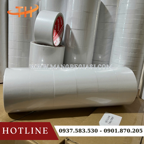 Băng keo 2 mặt trắng dính chắc, thẩm mỹ, tiện dụng Băng keo 2 mặt trắng dính chắc, thẩm mỹ, tiện dụng