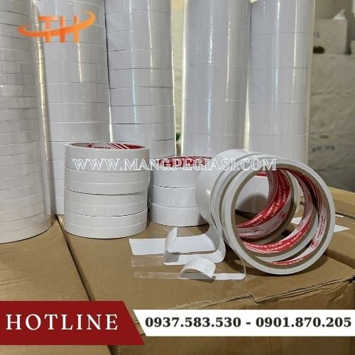 Băng keo 2 mặt trắng đủ kích thước phổ biến 1F2, 2F4, 4F8 Băng keo 2 mặt trắng đủ kích thước phổ biến 1F2, 2F4, 4F8