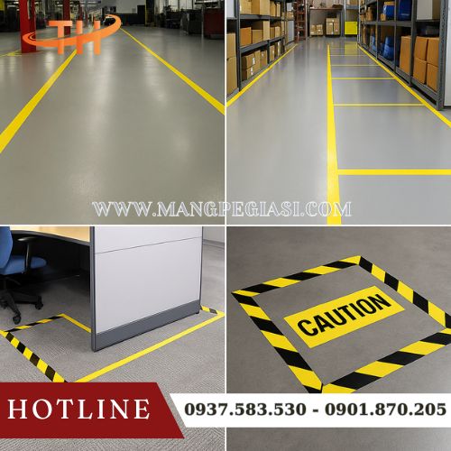 Băng keo dán sàn cảnh báo phân chia khu vực Băng keo dán sàn cảnh báo phân chia khu vực