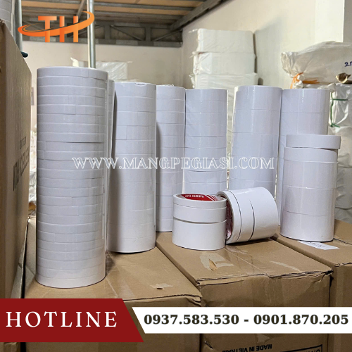 Băng keo giấy 2 mặt màu trắng giá sỉ Băng keo giấy 2 mặt màu trắng giá sỉ