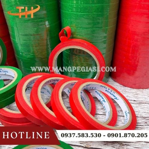 Băng keo giấy màu dễ xé, dễ dán, đồ bền cao, chịu nhiệt tốt Băng keo giấy màu dễ xé, dễ dán, đồ bền cao, chịu nhiệt tốt
