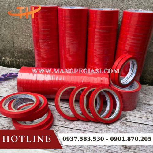 Băng keo giấy màu đỏ 1F2 Băng keo giấy màu đỏ 1F2