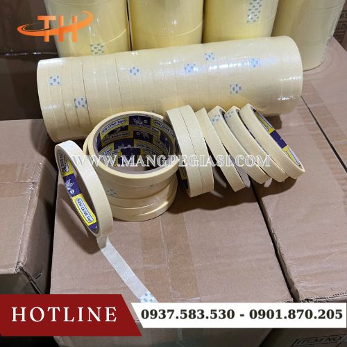 Băng keo giấy nhăn 1F2 dễ xé viết được một mặt Băng keo giấy nhăn 1F2 dễ xé viết được một mặt