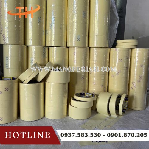 Băng keo giấy nhăn bám dính tốt, dễ viết, dễ xé Băng keo giấy nhăn bám dính tốt, dễ viết, dễ xé