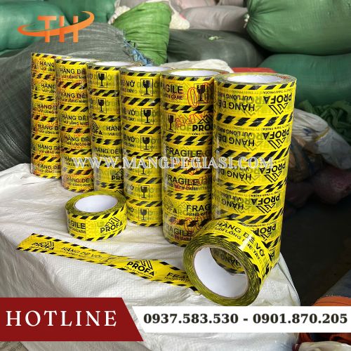 Băng keo hàng dễ vỡ nền vàng Băng keo hàng dễ vỡ nền vàng