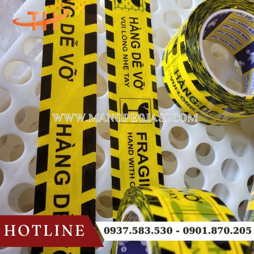 Băng keo in chữ hàng dễ vỡ bám dính chắc Băng keo in chữ hàng dễ vỡ bám dính chắc