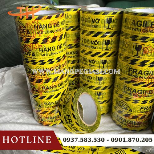 Băng keo in chữ hàng dễ vỡ giá sỉ Băng keo in chữ hàng dễ vỡ giá sỉ