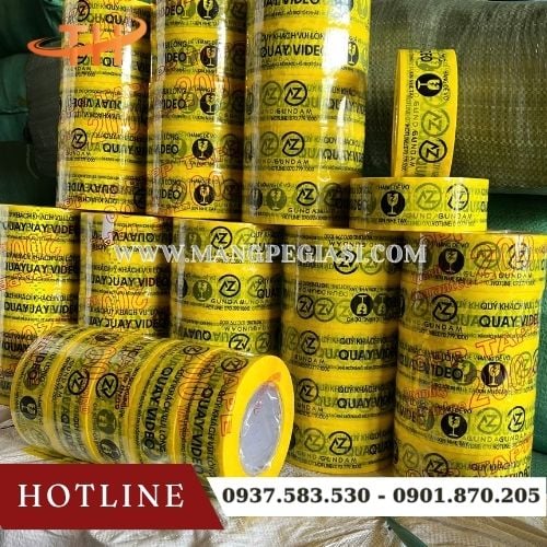 Băng keo hàng dễ vỡ 200y in kèm logo doanh nghiệp Băng keo hàng dễ vỡ 200y in kèm logo doanh nghiệp
