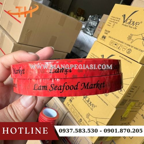 Băng keo in logo in chữ theo yêu cầu Băng keo in logo in chữ theo yêu cầu