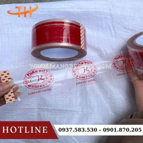 Băng keo in logo siêu dính bền dai màu đẹp Băng keo in logo siêu dính bền dai màu đẹp
