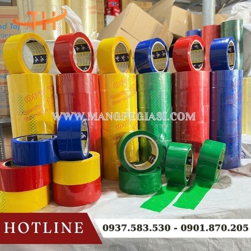 Băng keo màu OPP dán thùng đóng gói hàng hoá Băng keo màu OPP dán thùng đóng gói hàng hoá