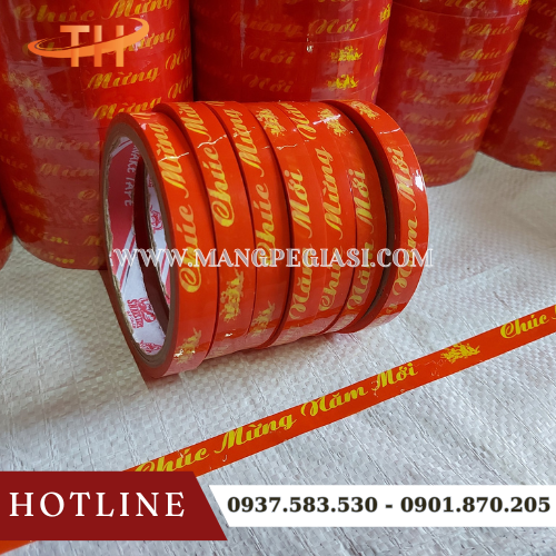 Băng keo OPP bền chắc in chúc mừng năm mới Băng keo OPP bền chắc in chúc mừng năm mới