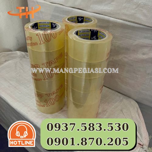 Băng keo trong dán thùng dài 100 yard Băng keo trong dán thùng dài 100 yard