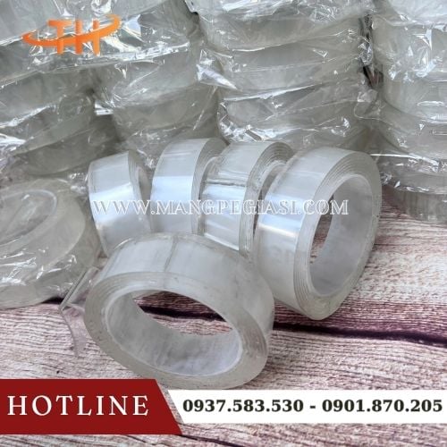 Băng keo 2 mặt trong suốt dẻo dai, chịu lực cao Băng keo 2 mặt trong suốt dẻo dai, chịu lực cao