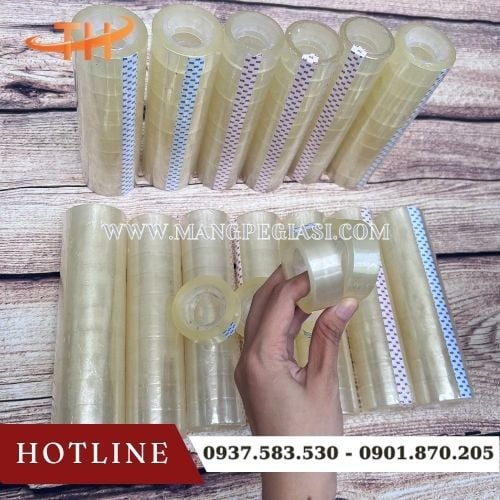 Băng keo văn phòng phẩm OPP bền dai, chịu lực tốt, chống thấm nước Băng keo văn phòng phẩm OPP bền dai, chịu lực tốt, chống thấm nước