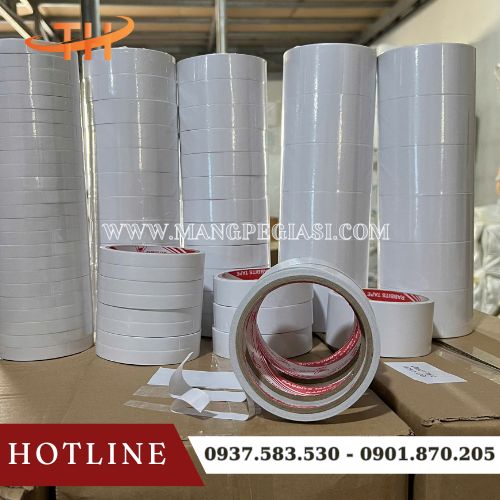 Các kích thước băng keo 2 mặt trắng thông dụng Các kích thước băng keo 2 mặt trắng thông dụng