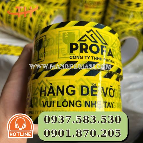 Cuộn băng keo in logo in chữ hàng dễ vỡ xin nhẹ tay Cuộn băng keo in logo in chữ hàng dễ vỡ xin nhẹ tay