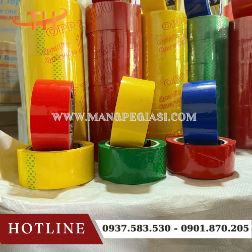 Cuộn băng keo màu OPP 4F8 100yard Cuộn băng keo màu OPP 4F8 100yard