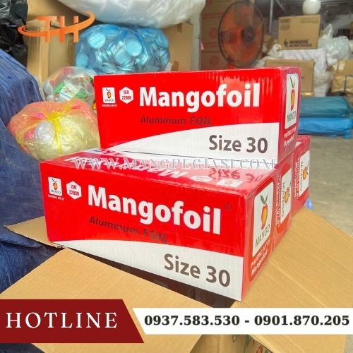 Cuộn giấy bạc nướng Mangofoil 30cm 4kg Cuộn giấy bạc nướng Mangofoil 30cm 4kg