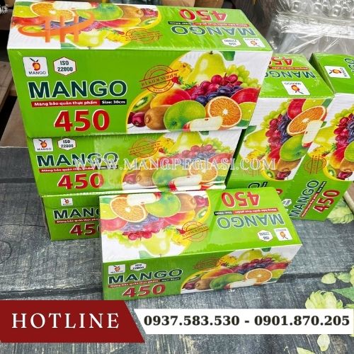 Cuộn màng bọc thực phẩm Mango 450 cho hàng quán kinh doanh Cuộn màng bọc thực phẩm Mango 450 cho hàng quán kinh doanh