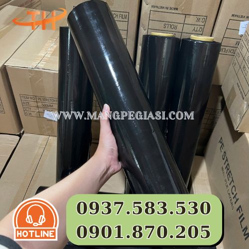 Cuộn màng PE đen quấn hàng cần bảo mật Cuộn màng PE đen quấn hàng cần bảo mật