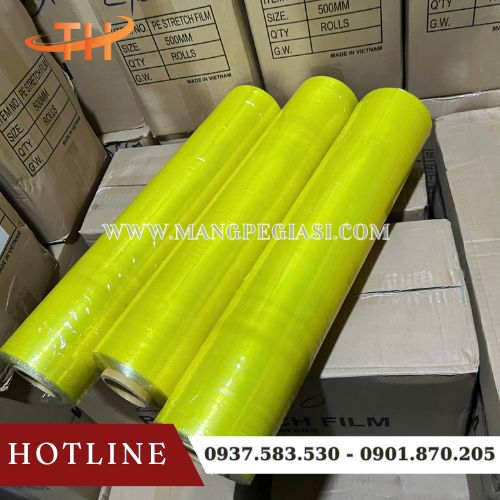 Cuộn màng PE màu vàng 50cm 2,8kg Cuộn màng PE màu vàng 50cm 2,8kg