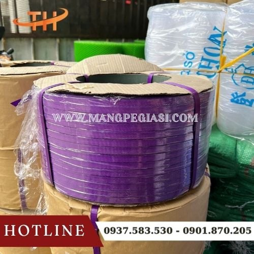 Cuộn dây đai PP đóng hàng màu tím bền đẹp Cuộn dây đai PP đóng hàng màu tím bền đẹp