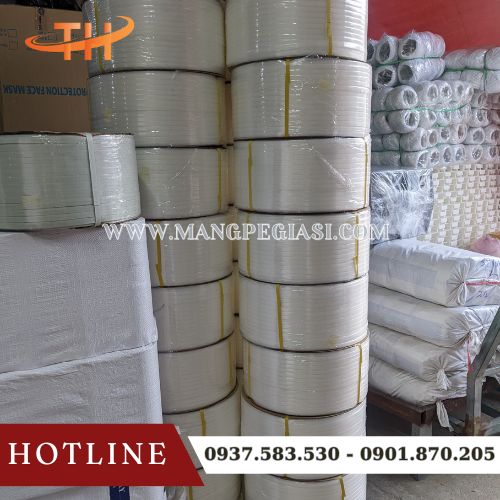 Dây đai PP đóng hàng màu trắng Dây đai PP đóng hàng màu trắng
