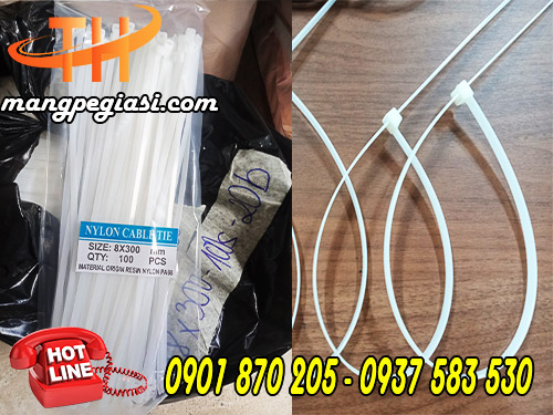 Dây rút nhựa trắng 8 x 300mm