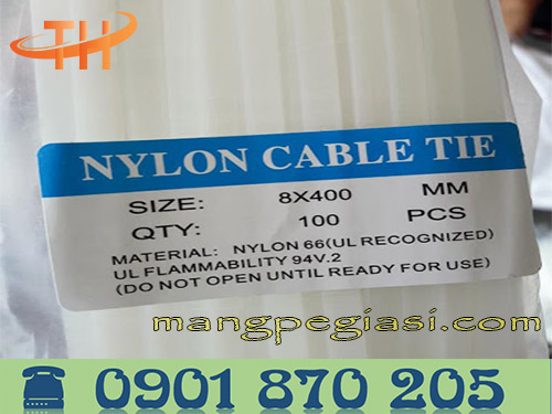 Dây rút nhựa trắng kt 8mm * 400mm ( 4 tấc )