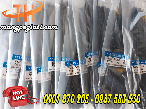 Bịch 100 sợi dây rút nhựa đen 5 x 300mm