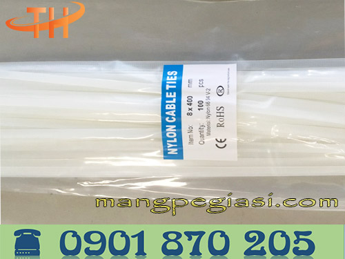Dây thít nhựa trắng kt 8 x 400mm
