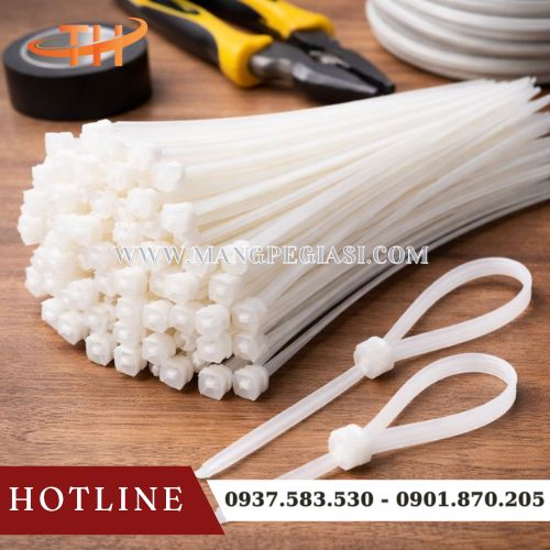 Dây rút nhựa trắng được sử dụng phổ biến Dây rút nhựa trắng được sử dụng phổ biến