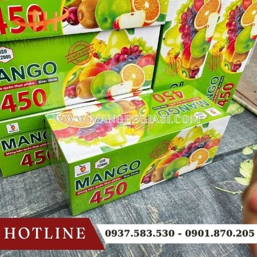 Màng bọc thực phẩm Mango 450 thiết kế hộp tiện lợi Màng bọc thực phẩm Mango 450 thiết kế hộp tiện lợi