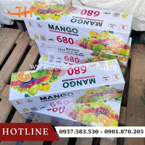 Màng bọc thực phẩm Mango 680 bền dai an toàn cho sức khoẻ Màng bọc thực phẩm Mango 680 bền dai an toàn cho sức khoẻ