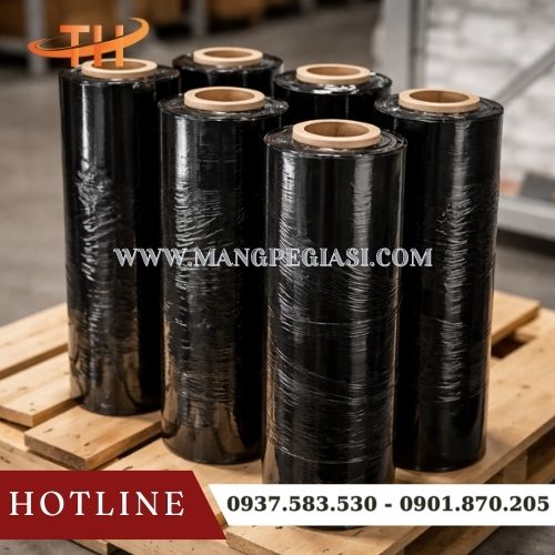 Màng chít PE màu đen bọc hàng giá sỉ Màng chít PE màu đen bọc hàng giá sỉ