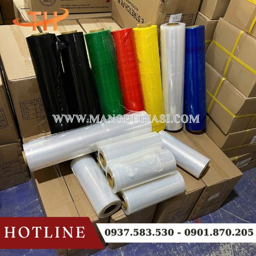Màng co PE quấn hàng đa dạng màu sắc Màng co PE quấn hàng đa dạng màu sắc