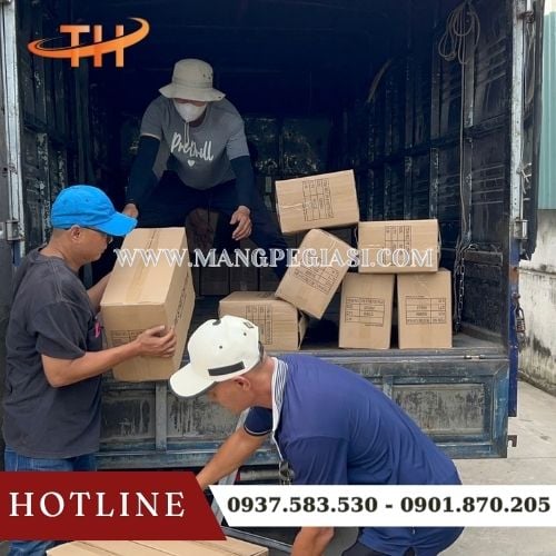 Xuất kho giao sỉ 100 thùng màng PE cho khách sỉ Xuất kho giao sỉ 100 thùng màng PE cho khách sỉ