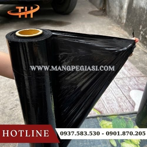 Màng PE màu đen siêu dính, co giãn tốt, độ bền cao Màng PE màu đen siêu dính, co giãn tốt, độ bền cao