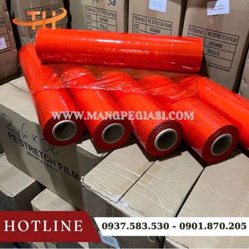 Màng PE màu đỏ 50cm giá sỉ Màng PE màu đỏ 50cm giá sỉ