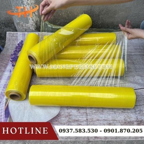 Màng PE màu vàng đàn hồi tốt, siêu bám dính Màng PE màu vàng đàn hồi tốt, siêu bám dính