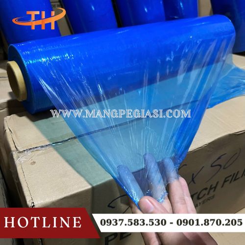 Màng PE màu xanh có độ co giãn lên đến 300% Màng PE màu xanh có độ co giãn lên đến 300%