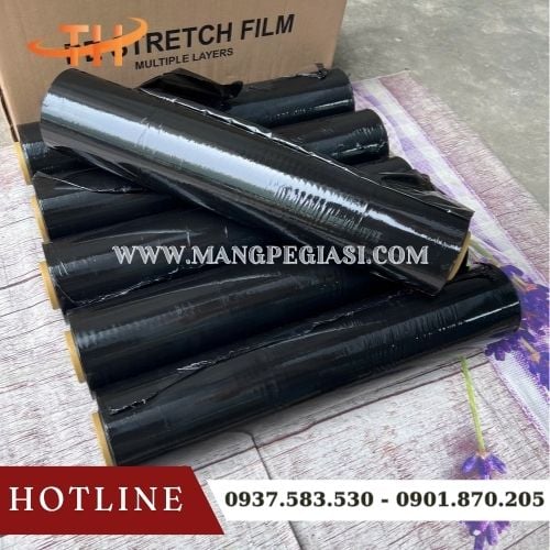 Màng PE quấn hàng màu đen 50cm giá sỉ Màng PE quấn hàng màu đen 50cm giá sỉ