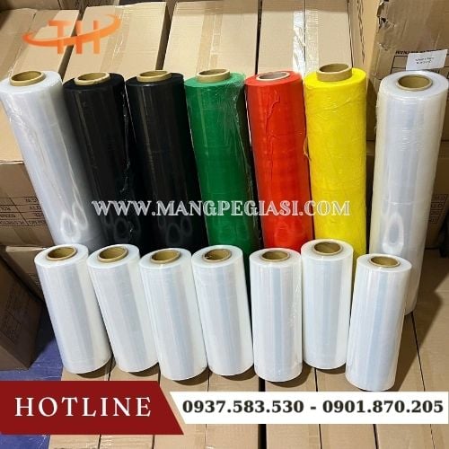 Màng PE quấn hàng với nhiều mắc sắc, kích thước Màng PE quấn hàng với nhiều mắc sắc, kích thước