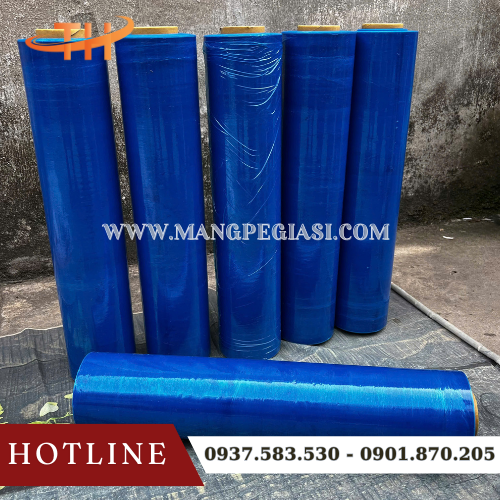 Màng PE quấn hàng xanh dương 50cm Màng PE quấn hàng xanh dương 50cm